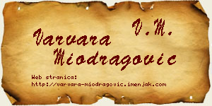 Varvara Miodragović vizit kartica